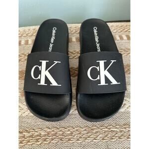 CK Calvin Klein Arin Black Slip On Slides